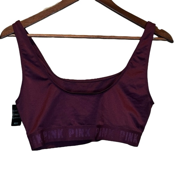 VICTORIAS SECRET ULTIMATE GYM TO SWIM SPORTS BRA BIKINI TOP Maroon Large NEW - Picture 4 of 9